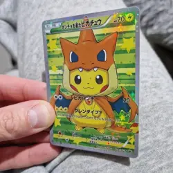 Pokemon Jap Charizard Pikachu Holo Promo Anime Japanese Style Full Art Card - Image 1
