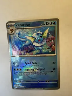 Pokemon TCG Vaporeon Prismatic Evolution Card 022/131 Masterball Pattern - Image 1