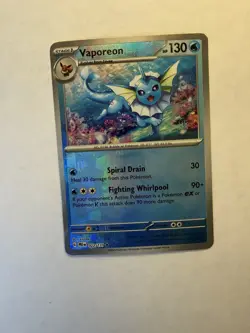 Pokemon TCG Vaporeon Prismatic Evolution Card 022/131 Masterball Pattern - Image 2