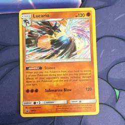 Pokemon Lucario SM54 Sun & Moon Promo Holo Stage 1 120 HP Submarine Blow - Image 1