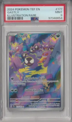 Gastly 177/162 Illustration Rare 2024 Pokemon Temporal Forces PSA 9 - Image 1