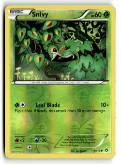 Snivy 6/113 Common Legendary Treasures Pokemon Reverse Holo Heavily Played - Image 1