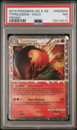 TYPHLOSION (PRIME) HOLO #HGSS09 2010 POKEMON HEARTGOLD & SOULSILVER PROMO PSA 7 - Image 3
