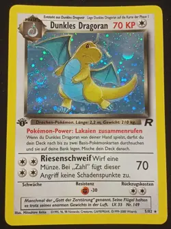 Dunkles Dragoran 5/82 Team Rocket 1.Edition Deutsch Ex - NM Pokemon - Image 1