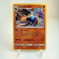 Pokemon Lucario SM54 English Black Star Promo Cosmos Holo - Image 1