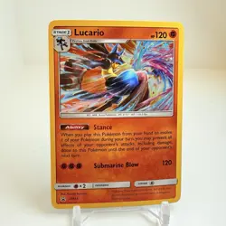 Pokemon Lucario SM54 English Black Star Promo Cosmos Holo - Image 2