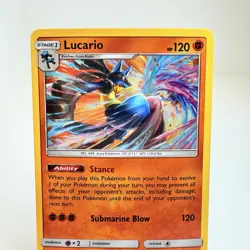 Pokemon Lucario SM54 English Black Star Promo Cosmos Holo - Image 3