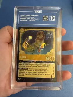 Simba King In The Making 20/204 Super Rare Cold Foil Lorcana TAG 10 Gem Mint - Image 3