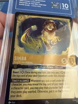 Simba King In The Making 20/204 Super Rare Cold Foil Lorcana TAG 10 Gem Mint - Image 4