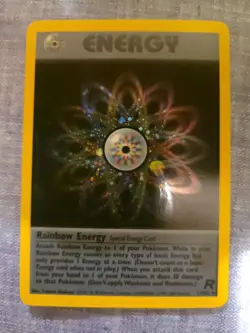Rainbow Energy - 17/82 - Pokemon Team Rocket Holo Rare Card WOTC NM - Image 1