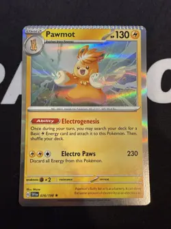 Pokemon Card Pawmot Holo Rare 076/198 Crimped Error Card - Image 1