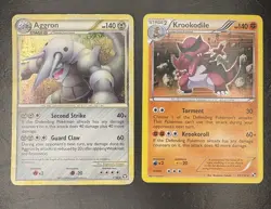 Pokemon HGSS BW Reverse Holo Lot Aggron 1/102 Krookodile 65/114 MP - Image 2