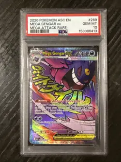 Pokemon PSA 10 Mega Gengar ex 269/217 SIR Mega Attack Rare Ascended Heroes - Image 1