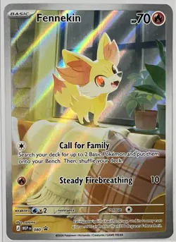 Pokemon Fennekin #080 Mega Evolution Chaos Rising Illustration Promo NM - Image 2
