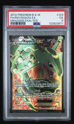 Pokemon Rayquaza Ex Dragons Exalted Full Art 123 PSA 5 - Image 1