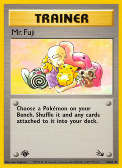 Mr. Fuji 58/62 Uncommon Fossil Pokemon 1st Edition Moderately Played - Image 1