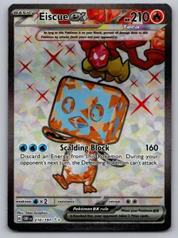 Eiscue ex 210/197 Ultra Rare Obsidian Flames Pokemon Holo Near Mint - Image 1