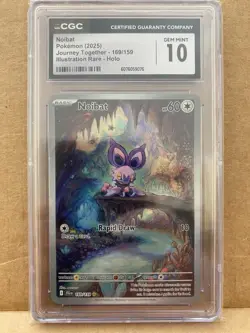 Pokemon Noibat 169/159 Journey Together Illustration Rare Holo CGC 10 - Image 1