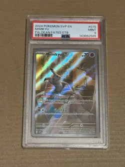 Pokemon Mimikyu TCG Paldean Fates ETB Promo Card SVP #75 PSA 9 - Image 1