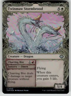 Twinmaw Stormbrood (Showcase) Foil Uncommon Tarkir: Dragonstorm 320 MTG NM 2025 - Image 1