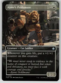 Ajani's Pridemate (Borderless) Normal U Foundations 293 NM - Image 1