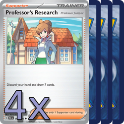 4x Professor Research - NM Playset - Trainer x4 - Pokemon TCG - Image 1