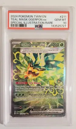 PSA 10 | Teal Mask Ogerpon ex 211 Twilight Masquerade | Pokemon - Image 1