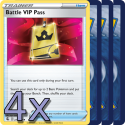4x Battle VIP Pass - NM Playset - Trainer x4 - Pokemon TCG - Image 1