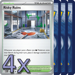 4x Risky Ruins - NM Playset - Trainer x4 - Pokemon TCG - Image 1