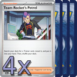 4x Team Rocket's Petrel - NM Playset - Trainer x4 - Pokemon TCG - Image 1