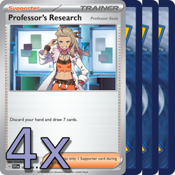 4x Professors Research SVI - NM Playset - Trainer x4 - Pokemon TCG - Image 1
