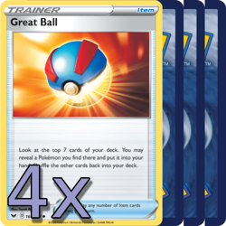 4x Great Ball - NM Playset - Trainer x4 - Pokemon TCG - Image 1