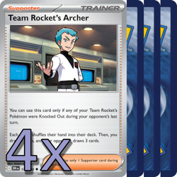 4x Team Rocket's Archer - NM Playset - Trainer x4 - Pokemon TCG - Image 1