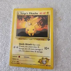 POKEMON LT SURGE'S PIKACHU 84/132 TRADING CARD - Image 1
