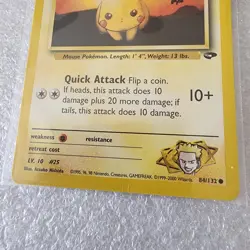 POKEMON LT SURGE'S PIKACHU 84/132 TRADING CARD - Image 3
