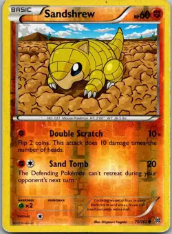 Sandshrew 75/162 Common BREAKthrough Pokemon Reverse Holo Heavily Played - Image 1