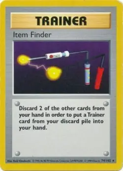 Pokemon Card - Base 74/102 - ITEM FINDER (rare) [Shadowless] *Played* - Image 1