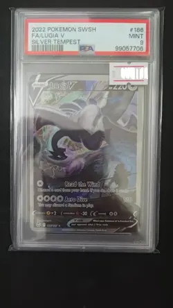 Lugia V Full Alternate Alt Art #186/195 PSA 9 2022 Pokemon Silver Tempest - Image 1