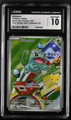 Bulbasaur #037 First Partner Black Star Promo CGC 10 Gem Mint - Image 1