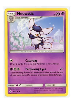 Meowstic 80/214 Rare Normal SM - Unbroken Bonds Pokemon NM - Image 1