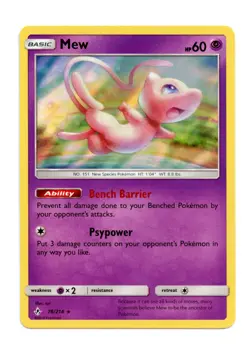 Mew 76/214 Holo Rare Holo SM - Unbroken Bonds Pokemon TCG English NM - Image 1