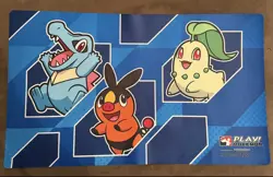 Play! Pokemon Playmat Mid Year Celebration Totodile Chikorita Tepig Pokemon TCG - Image 1