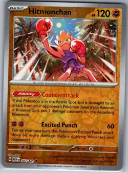 Hitmonchan 107/165 Reverse Holo SV: Scarlet & Violet 151 - Pokemon Card - NM - Image 1