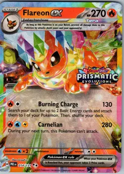 Flareon ex - (Prismatic Evolutions Stamp) 014/131 Miscellaneous Cards & Products - Image 1
