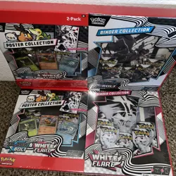 Pokemon Black Bolt and White Flare Binder + Poster Collection Sam's Club Bundles - Image 1
