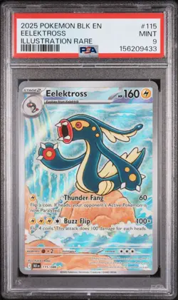 Pokemon TCG Eelektross #115/086 SV Black Bolt Illustration Rare PSA 9 - Image 1