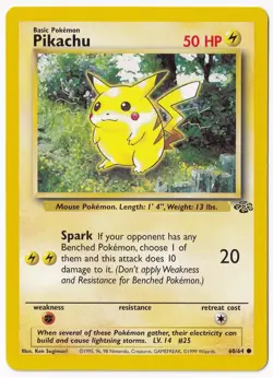 Pikachu 60/64 Common Jungle Pokemon Unlimited Near Mint - Image 1