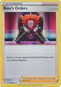 Pokemon - Boss's Orders - 058/072 - Reverse Holo Rare - Shining Fates - LP - Image 1