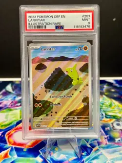 Pokemon - Larvitar #203/197 - Obsidian Flames - PSA 9 - Mint - Illustration Rare - Image 1