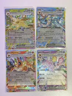 Lot Of 4 - Leafeon, Vaporeon, Flareon, Espeon EXs Prismatic Evolution Pokemon - Image 1